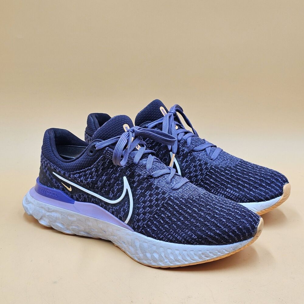 Nike React Infinity Run Flyknit 3 Womens Shoes Style DD3024 Purple/White Sz 10